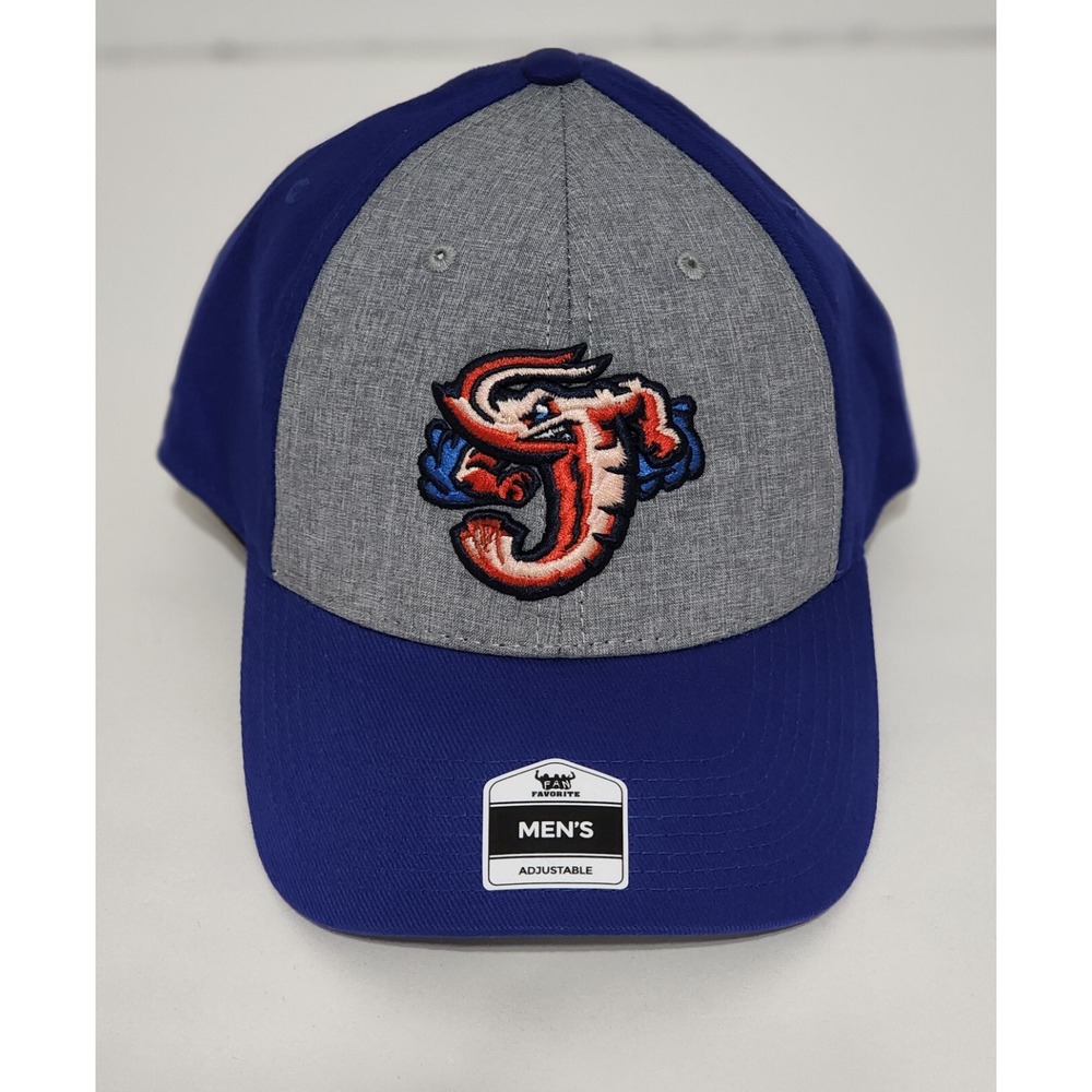 Jacksonville Jumbo Shrimp Minor League Baseball Adjustable Cap Hat Blue Gray